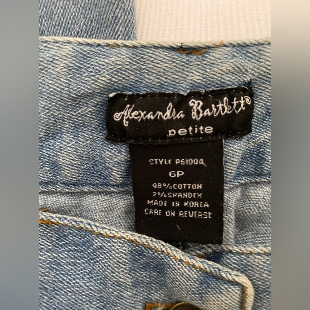 Alexandra Bartlett Jeans Bootcut Boot Cut embroidered appliqué size 6 Petite - Picture 6 of 13